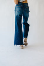 Denim: Channy High Rise Wide Leg Jean in Dark Blue