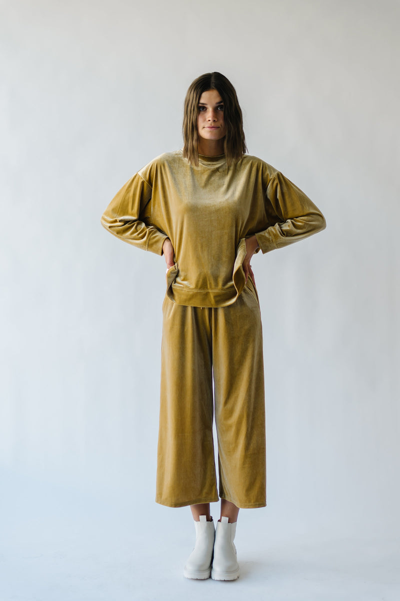 The Isaac Pullover in Gold Velvet