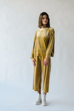 The Isaac Pullover in Gold Velvet