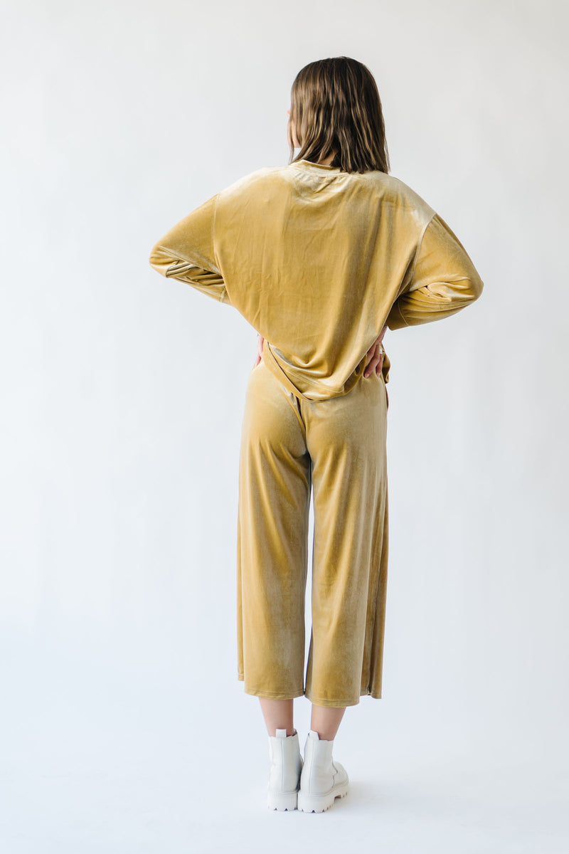 The Isaac Pullover in Gold Velvet