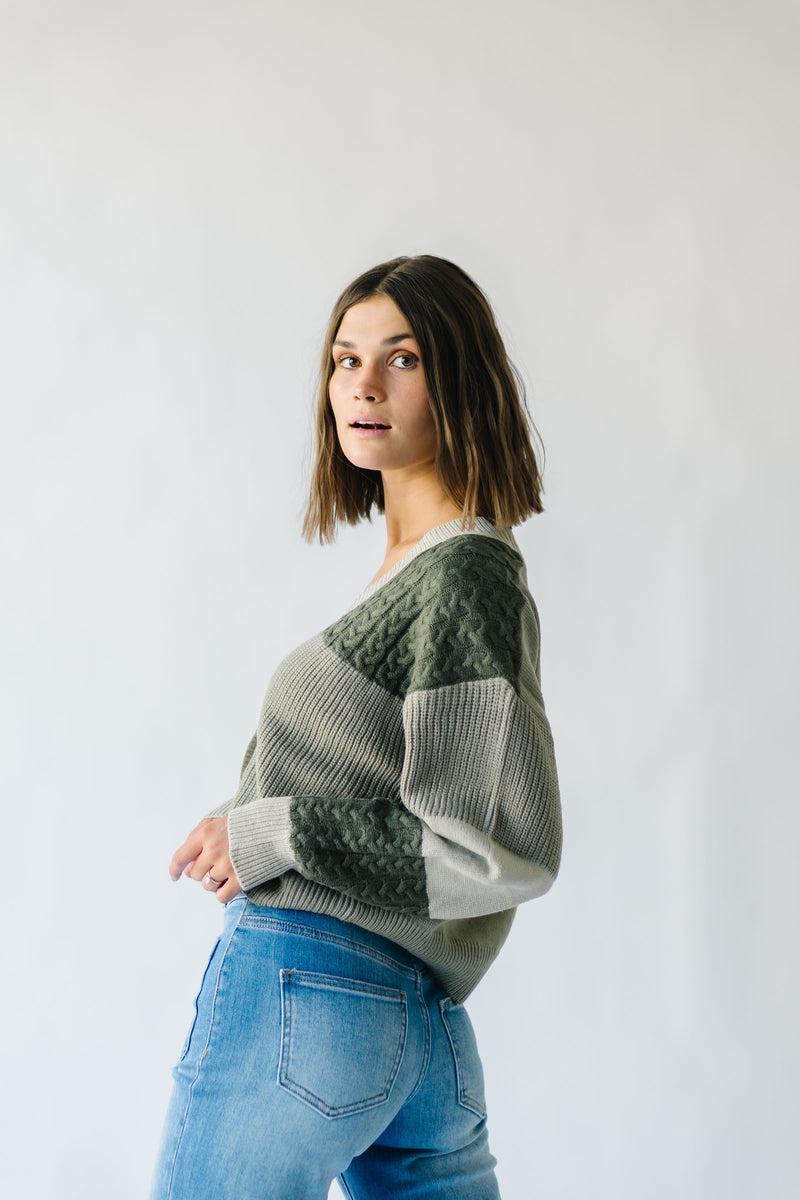 The Broman Patchwork Cardigan in Sage