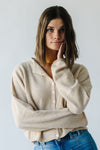 The Riggs Button-Down Sweater in Natural, studio shoot; front view