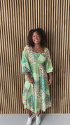 The Steadman Patterned Maxi Dress in Green