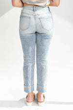 Denim: The High Rise Ankle Straight Jean in Light Blue