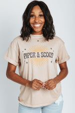 Piper & Scoot: Sun Graphic Tee in Sand