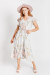 The Martin Floral Patterned Dress in White