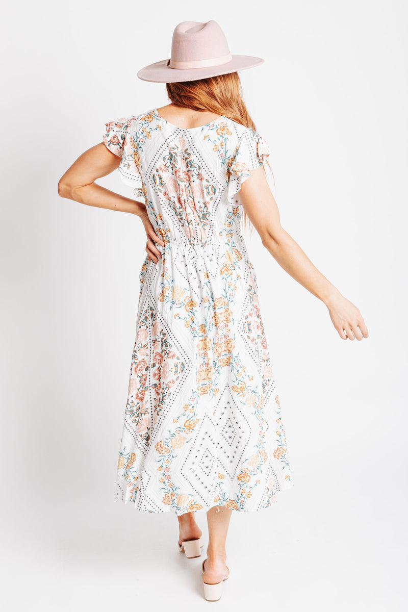 The Martin Floral Patterned Dress in White