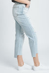 Denim: The High Rise Crop Straight Jean in Light Blue
