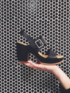 Kork-Ease: San Carlos Sandal in Black, studio shoot; side view