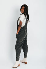 Piper & Scoot: The Truman Pocket Overalls in Charcoal, studio shoot; side view