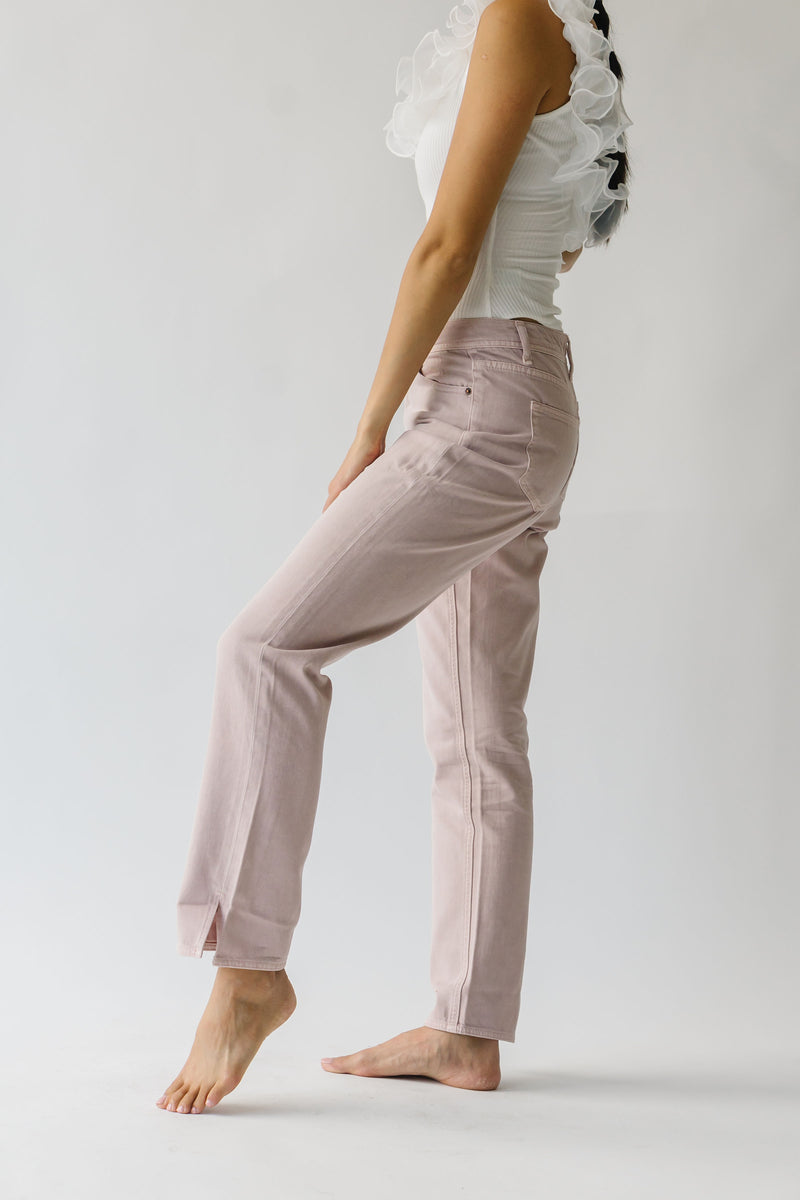 The Mcallister Straight Leg Jeans in Pale Mauve