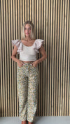 The Beth Corduroy Pants in Mustard Floral
