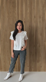 The Esmeralda Ruffle Blouse in Ivory