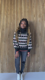 The McCarthy Patterned Sweater in Black + White