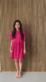 The Jules Gingham Dress in Fuchsia