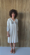 The Pascal Embroidered Dress in Cream
