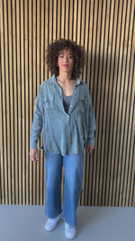 The Marysville Button-Up Blouse in Sage Green
