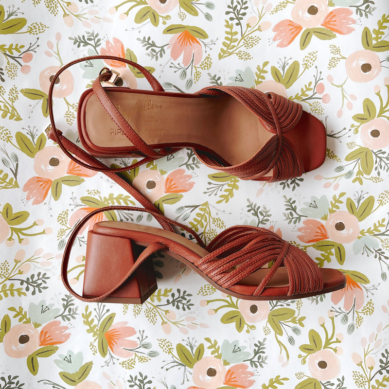 Piper & Scoot x Seychelles: Tender Heel in Cognac Leather