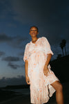 The Bremerton Floral Midi Dress in Blush
